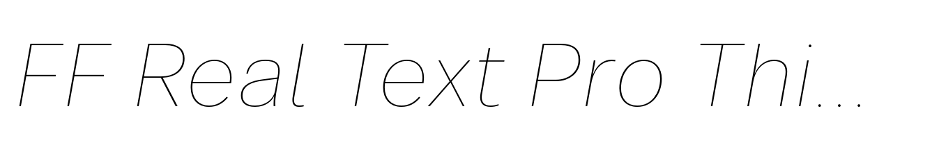 FF Real Text Pro Thin Oblique